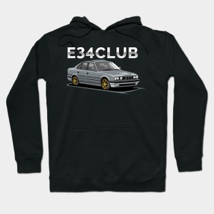 E34 CLUB - E34 Car Illustration Hoodie